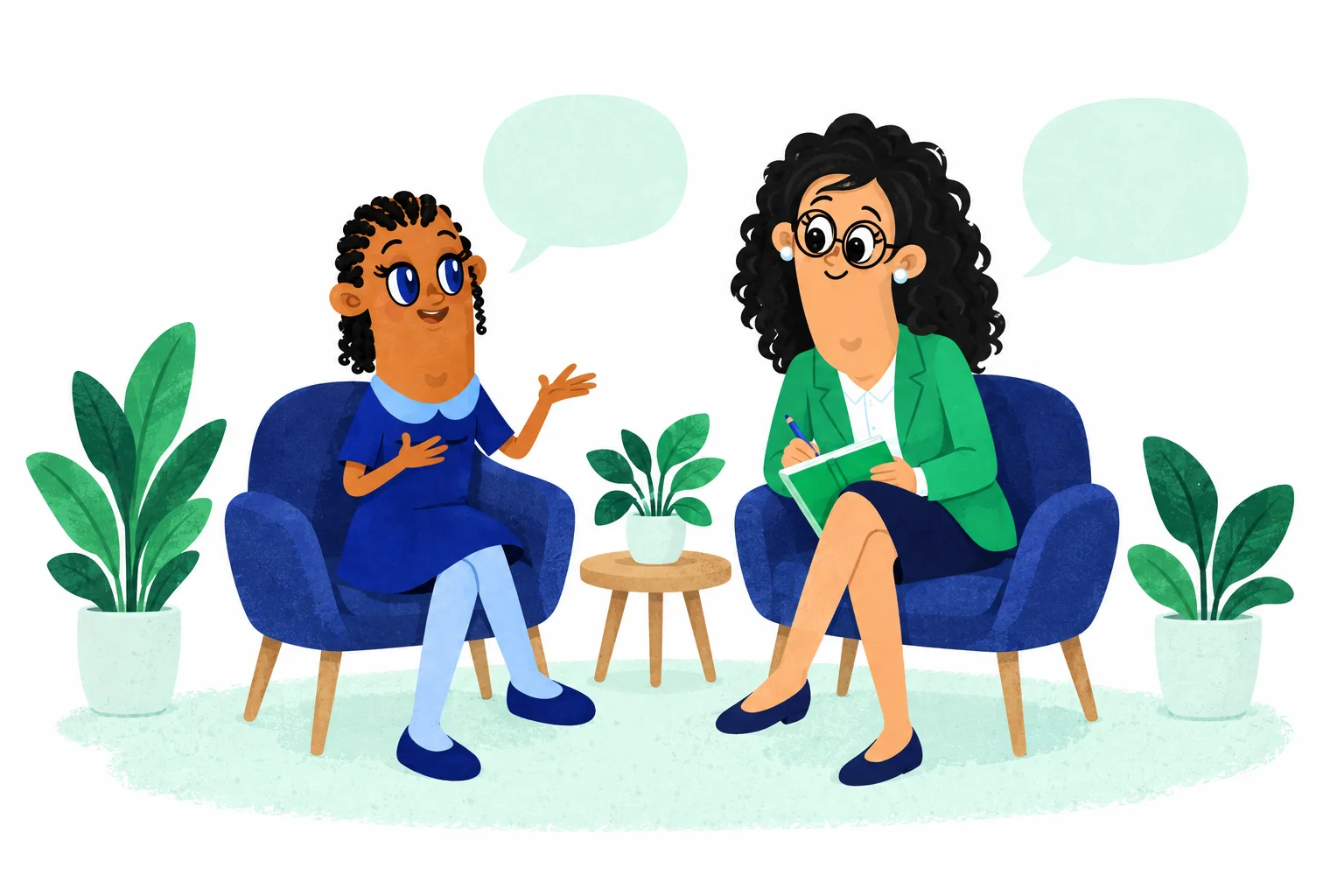 A learner sharing feedback with an inschools counsellor